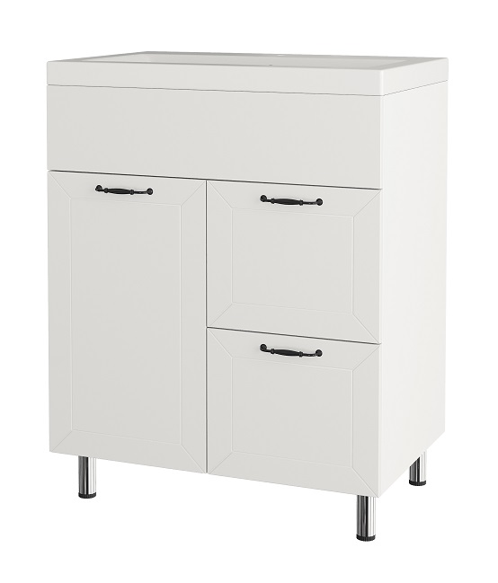 Т70  Тумба напольная Фотон 70 (Белый) 687х437х700  2ящ. 1дв. под умыв.  Комфорт 70  Арт.22006