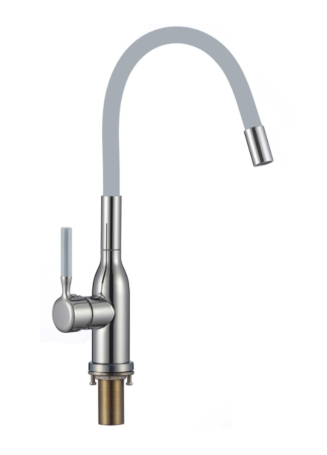 008   Смес кухня   высокий  SAVOL  S-2804-А-04 гибкий СЕРЫЙ излив к35 хром. SUS  (5/1шт)