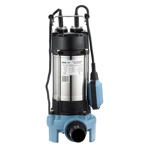 Насос дренажно-фекальный   WQV-1100DF  1100W  с ножом/нерж.и чугун. корп, 300 л/мин, напор 8.5 м.