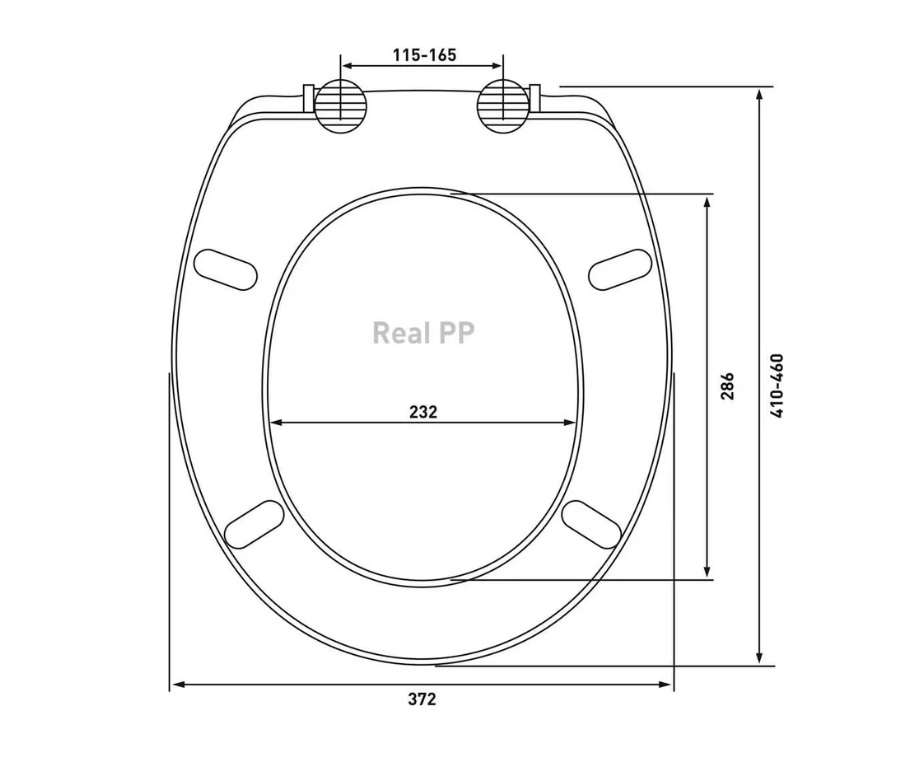 Сиденье для унитаза REAL PP полипроп, крепл. рег. пласт (Волга, Бореаль, Сенатор, Capri, Prima) BERG