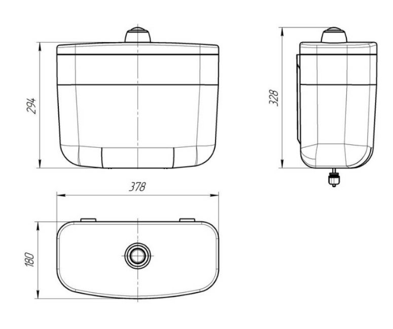 Бачок д/унитаза низкорасположенный пласт.  Тип БУ бачок унитаза  арм. 1 кн.белая  (ИНКОЭР)   (1/1шт)