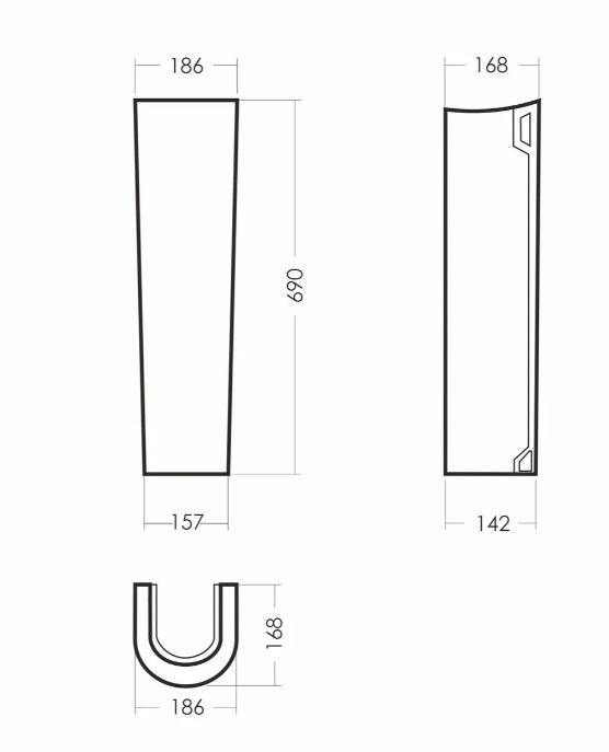 Пьедестал АТТИКА   Белый   SANITA   186х168х690   (1/1шт)