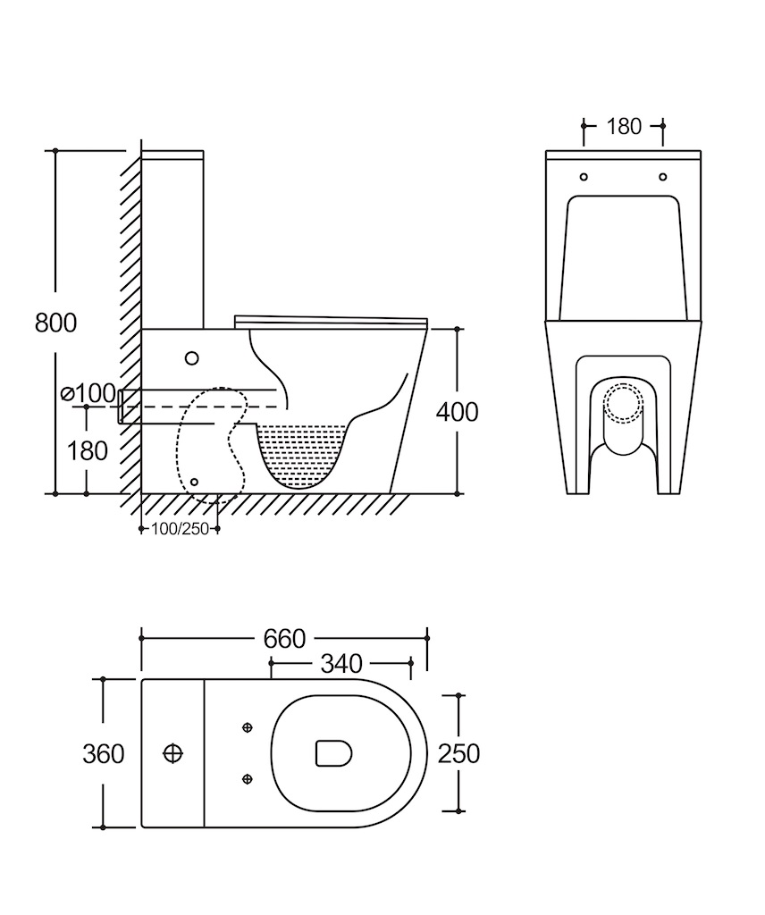 Унитаз напольный BELLA TORNADO безоб,гор,660х360х800м,д/плас,б/съем,м/лиф RADOLUXE (2 места)