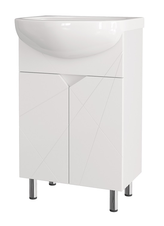 Т50   Тумба напольная Каскад 50 (Белый глянцевый) 493х301х700  2 дв. под ум. Уют 50 Арт.22057 RADO