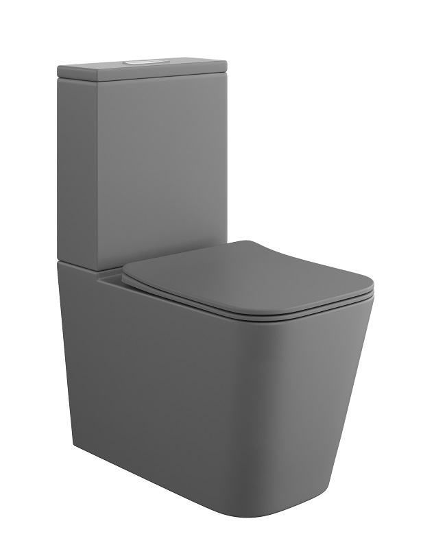 Унитаз напольный  GRAF  СЕРЫЙ МАТ  безоб.гор. 640х370х810мм,д/пласт,б/съем,м/л RADOLUXE (2 места)