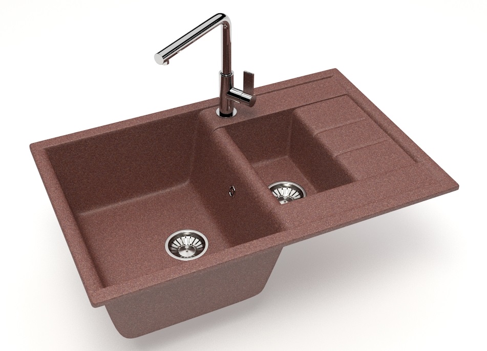 Мойка МАТОВАЯ   R-16   ТЕРРАКОТ  760х505х200/130 RADO LUXE   (1/1шт)