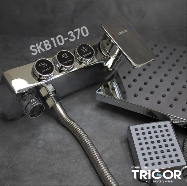 Душевая стойка   TRIGOR   SKB10-370   со смесителем переключение кнопка    (6/1шт)