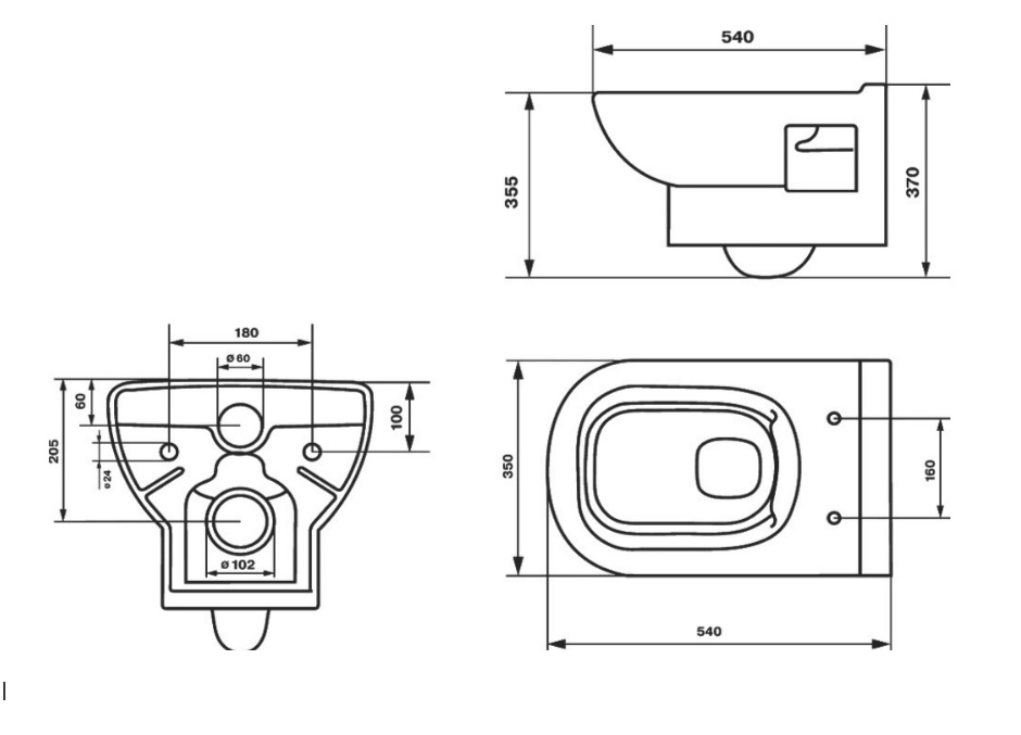 Унитаз NORDEN подвесной безобод,2 кн.ниж.OLI гориз, м/лифт ДП,   (1/1шт)
