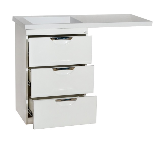 ТI20 Тумба напольная  Куба-60  3 ящ. белая эмаль под стир. машину  ум. Марсал 120  Misty