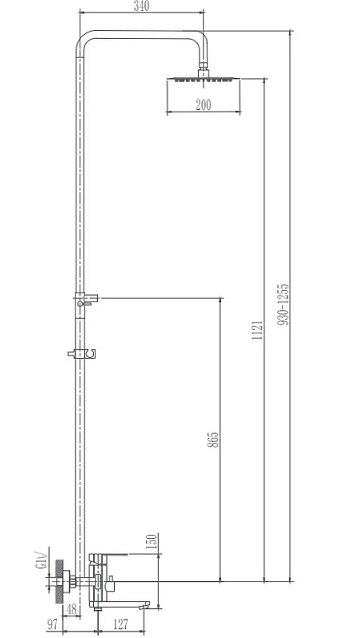 Душевая система  HB-24806  НЕРЖ  к35  HAIBA  (4/1шт)