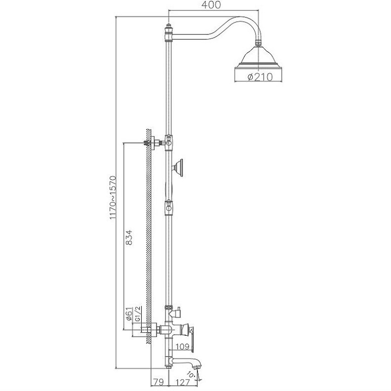 Душевая система  HB-24181  ХРОМ  к35  HAIBA  (4/1шт)