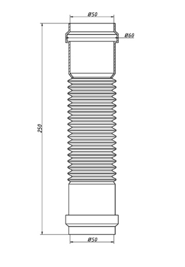 Труба гибкая соед. ВВ d50х50  для канализации   (1/100)