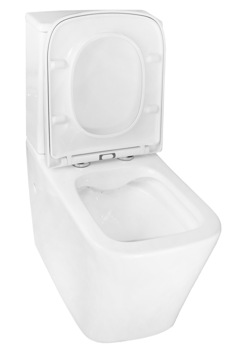 *АКЦИЯ Унитаз напольный  QUADRO безоб.,гориз,2-кн.ниж, 623х385х792мм, дюропл,б/съем,м/лифт RADOLUXE