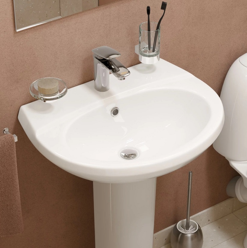 Умывальник ВИКТОРИЯ Белый    SANITA    616х465х215 (пьедестал Самарский)   (1/1шт)