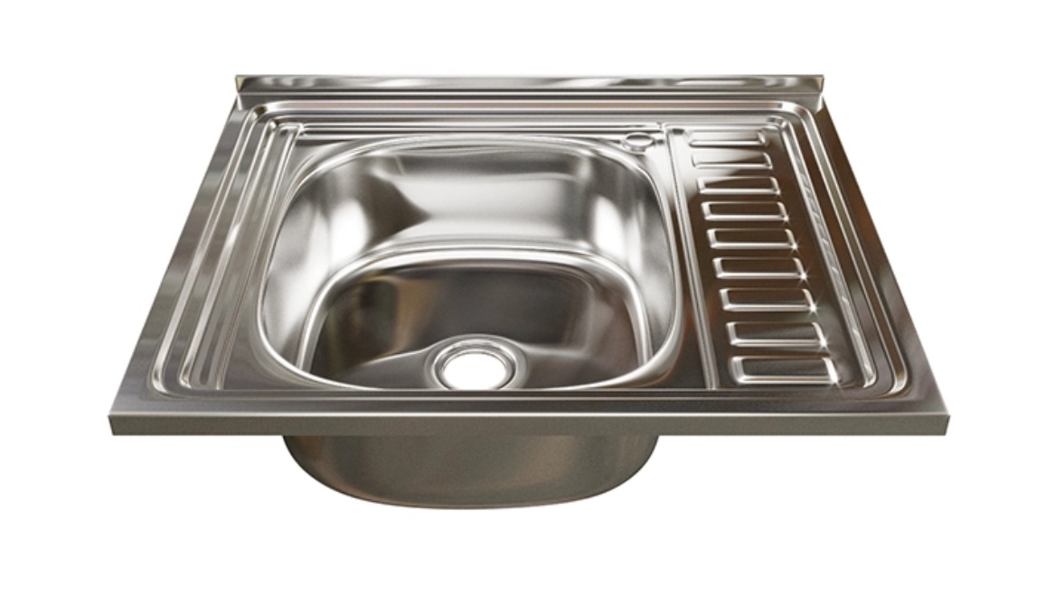 0.4   Мойка накладная  60 х 50-L   (0,4)  левая, 16см   выпуск 1 1/2  RADO LUXE  (20/1шт)