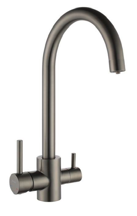 008F  NZH11-FB-801  TRIGOR Смеситель  д/кухни ГРАФИТ. гайка к35 SUS   (10/1шт)