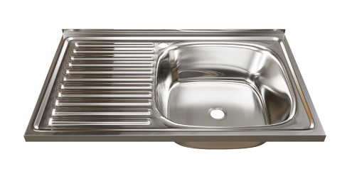 0.4   Мойка накладная  80 х 50-R   (0,4)  правая, 16см   выпуск 1 1/2  RADO LUXE  (20/1шт)