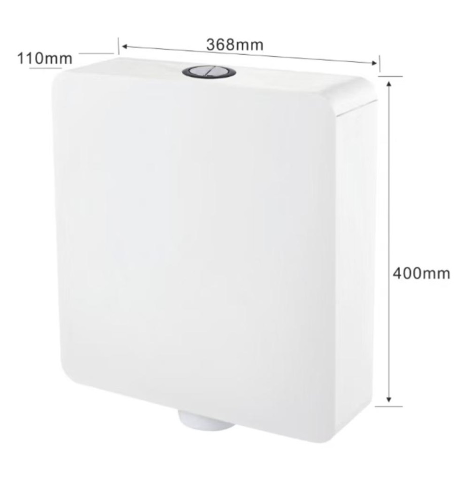 Бачок д/унитаза средний пласт.  CORSO 801B с трубкой, 2-х кнопочный,  8L   (1/1шт)