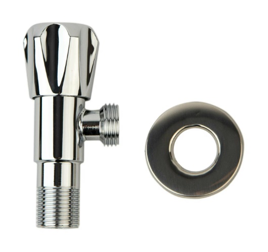 Кран угловой    1/2 - 1/2   буксовый  JF-07   ХРОМ  (50/1шт)