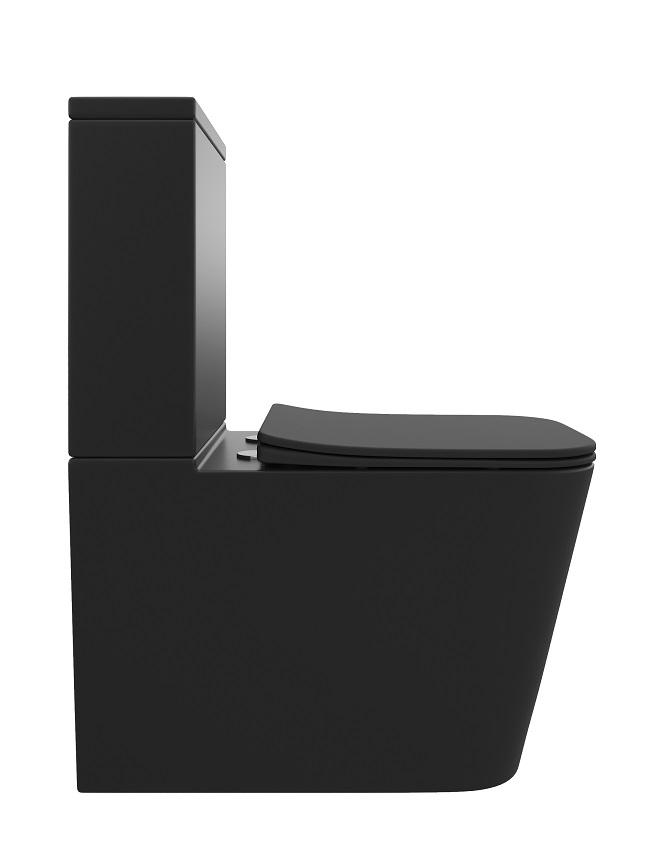 Унитаз напольный  CARBON  ЧЕРНЫЙ МАТ  безоб.гор. 640х370х810мм,д/пласт,б/съем,м/л RADOLUXE (2 места)