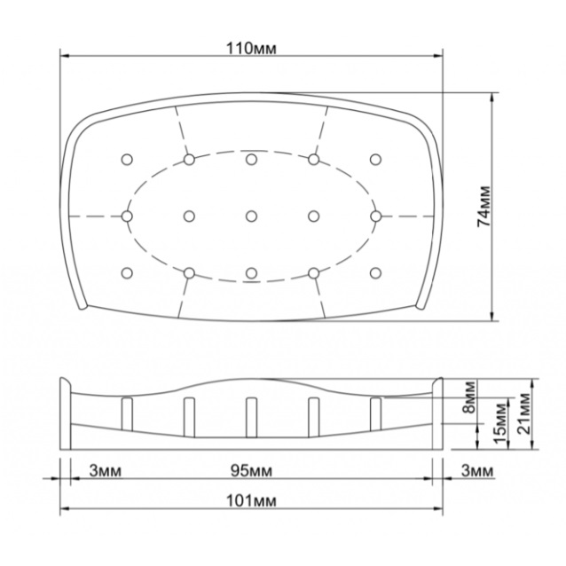 Мыльница резиновая бирюзовая 1SD_03   (1/60)