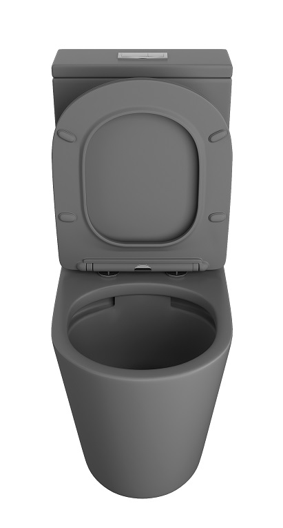 Унитаз напольный  BRAVE  СЕРЫЙ МАТ  безоб.гор. 605х370х800мм,д/пласт,б/съем,м/л RADOLUXE (2 места)
