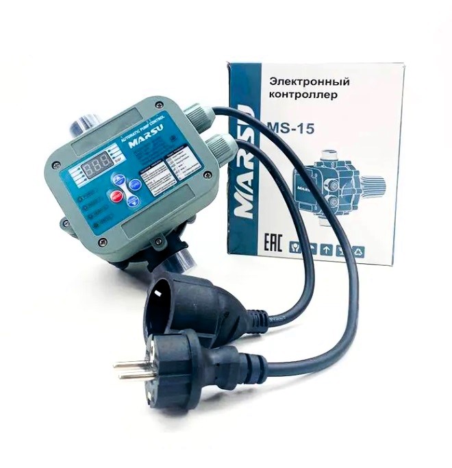 Автоматическое устройство  MS-15  д/насоса до 1.5кВт  MARSU автоперезапуск с розет.и вилкой (12/1шт)