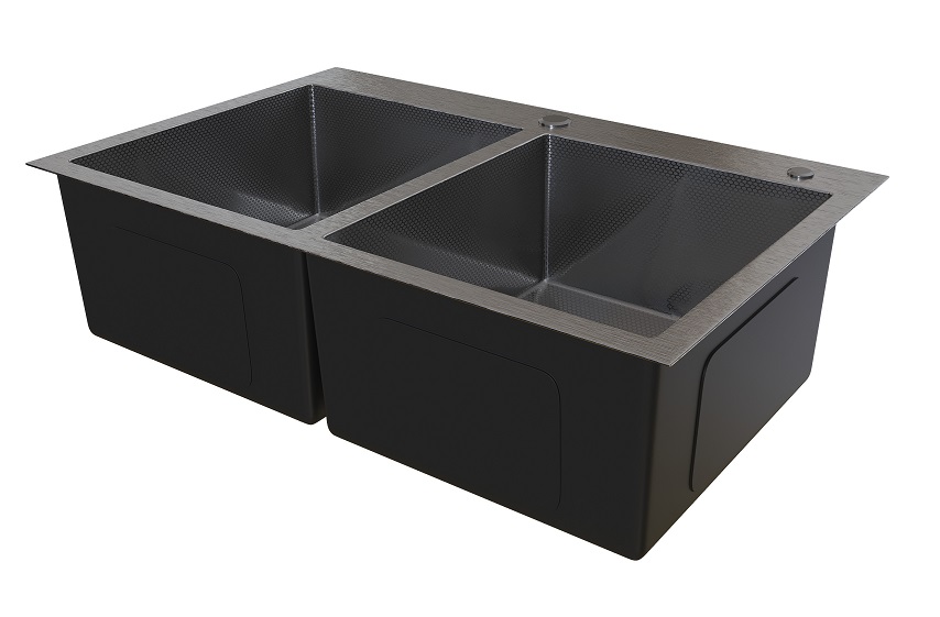 Мойка настол.монтаж RADO LUXE 78x50   САТИН ДЕКОР  7850-HS  2-я чаша  (3,0)   22см      (1/1шт)