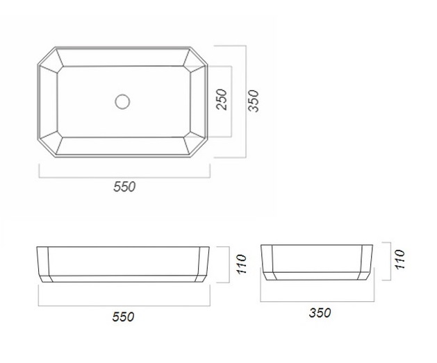 .Умывальник ЧАША настольная  Sanita Luxe Line  55,6 x 35,4  белый   (1/1шт)