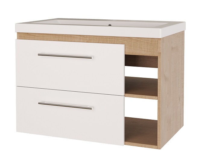 Т80  Тумба подвесная Алсу 80 765х429х530  2ящ. + 1 ниша под умыв.  Como 80  Арт.22002