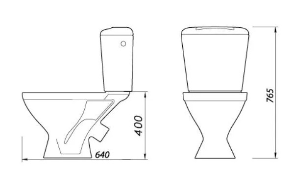 Унитаз-компакт     Cтандарт 45   II-сорт, ,НК+С ,1 кн., ниж.подвод, с сиденьем (ИнкоЭР)   (1/1шт)