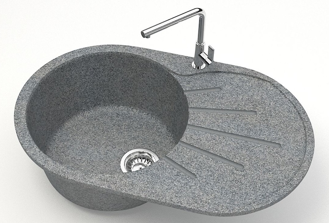 Мойка мат.  J110G35 Касандра  ТЕМНО-СЕРЫЙ  730x450x210  GLANZ   (1/1шт)