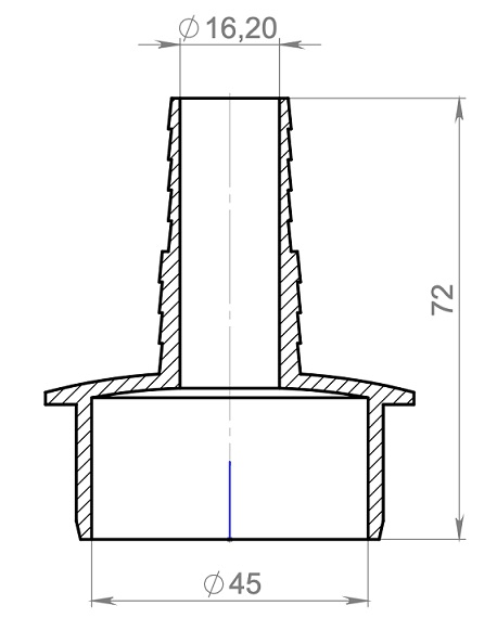Адаптер д/подключения 1 слива ф50х20/23 стир.и посудом.   (150/1шт)