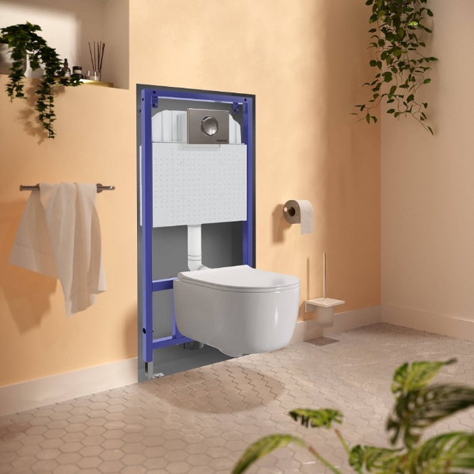 Инсталляция BERGES для скрытого монтажа унитаза NOVUM без кнопки