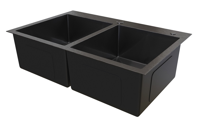 Мойка настол.монтаж RADO LUXE 78x50  ГРАФИТ ДЕКОР  7850-HG  2-я чаша  (3,0)   22см      (1/1шт)