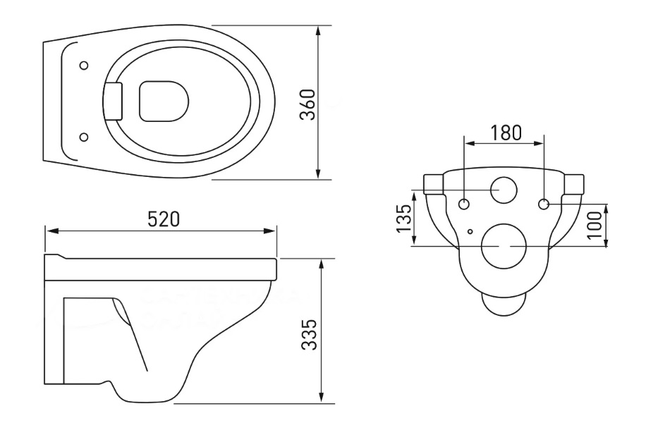 Унитаз BERGES подвесной ALBIT Rimless 54см, сиденье дюропласт Optim SO, микролифт, быстросъём