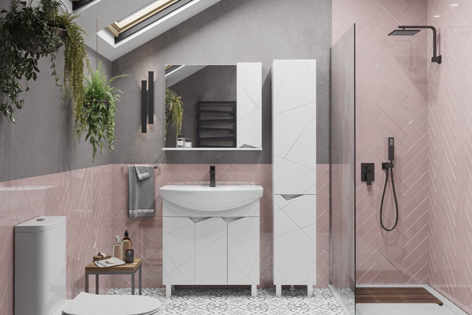 П30   Пенал напольный Каскад 30 (Белый глянцевый) 300x1872x300  2 дв., правый  Арт.22070