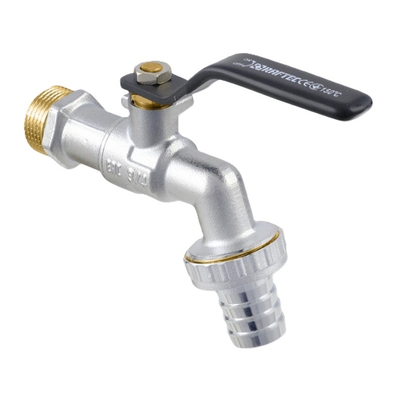 Кран  RAFTEC   BLACK шар.   3/4  поливочный ЧP никель PN 40   КР02   (GERMANY)  (15/60)