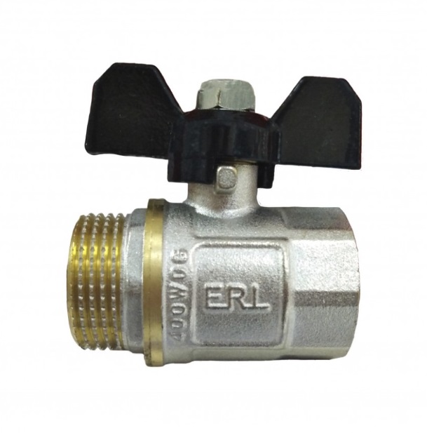 Кран  шар. д/воды   1/2  НВ  бабочка ЧБ  ERL   PN25 (96/12шт)