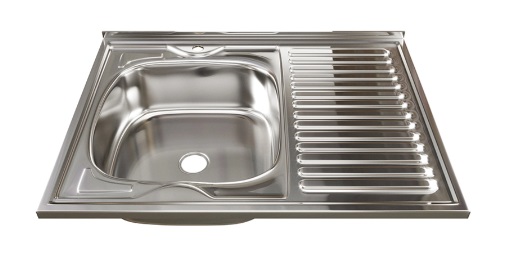 0.4   Мойка накладная  80 х 60-L   (0,4)  левая, 16см   выпуск 1 1/2  RADO LUXE  (20/1шт)