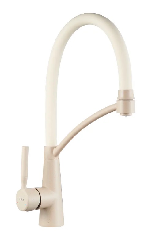 008F  KXB4-KX-MB-356  TRIGOR Смеситель  д/кухни гибкий БЕЖЕВЫЙ гайка к35    (10/1шт)