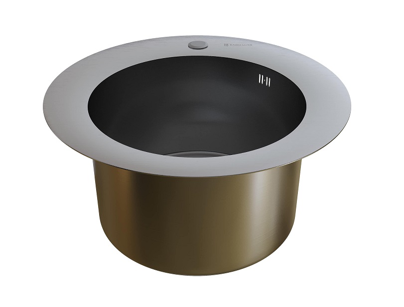 Мойка настол.монтаж   RADO LUXE  50   СЕРЕБРО МАТОВОЕ  круг  R-50 с креплением  (3,0)   22см (1/1шт)