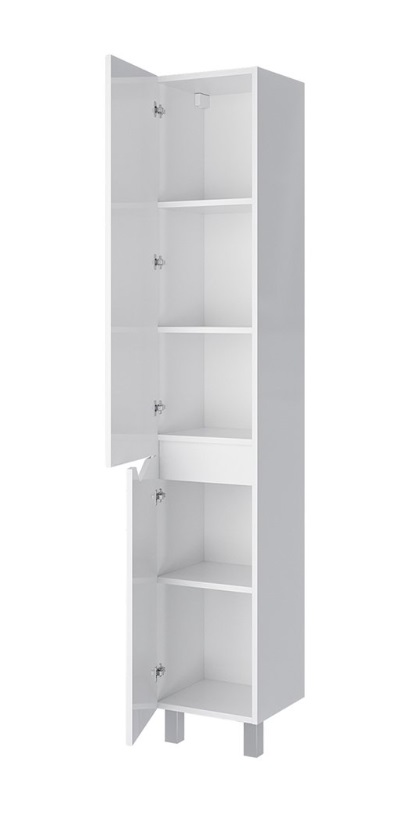 П30   Пенал напольный Каскад 30 (Белый глянцевый) 300x1872x300  2 дв., левый  Арт.22069
