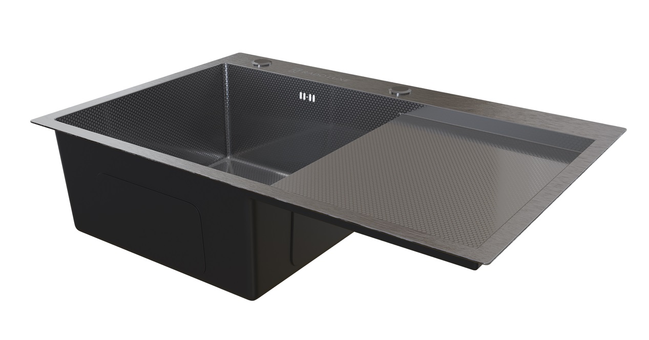 Мойка настол.монтаж   RADO LUXE 7750B-L   САТИН ДЕКОР  77 х 50 левая  (3,0)   22см      (1/1шт)