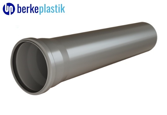 Труба канализационная    СЕРАЯ   110 * 2 м * толщ. 2,7 мм  BERKE   (6/1шт)