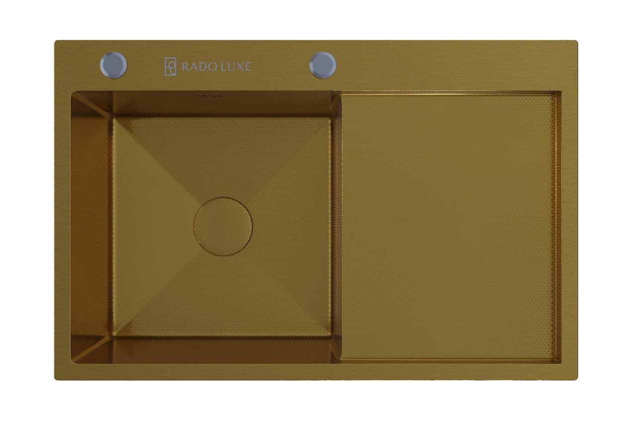 Мойка настол.монтаж RADO LUXE 7750В-L БРОНЗА ДЕКОР  77 х 50 левая  (3,0)   22см      (1/1шт)