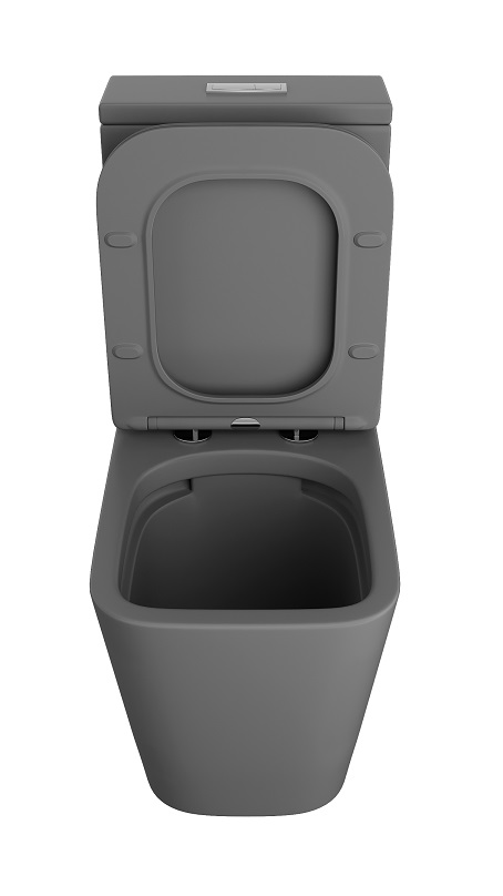 Унитаз напольный  GRAF  СЕРЫЙ МАТ  безоб.гор. 640х370х810мм,д/пласт,б/съем,м/л RADOLUXE (2 места)