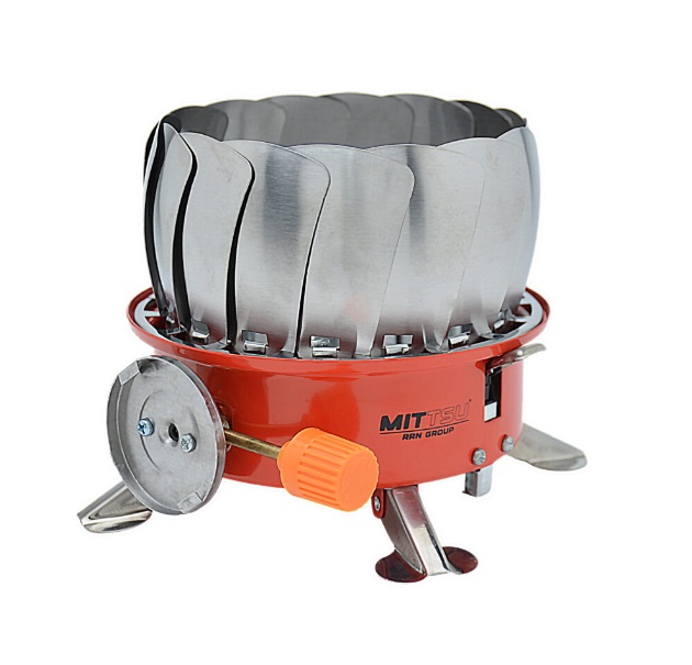 Плита газовая в чехле, туристическая  M6443 с ветрозащитой    MITTSU  (50/1)
