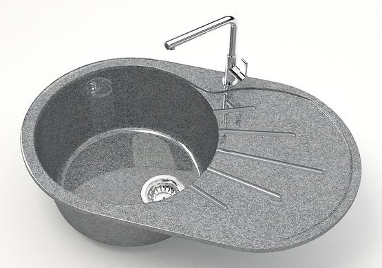 Мойка ГЛЯНЕЦ   R-24  ТЕМНО-СЕРЫЙ  730х450  RADO LUXE   (1/1шт)