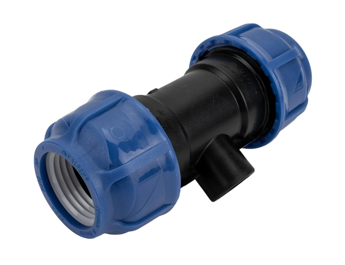 ПНД Тройник компрессионный соединительный        50х3/4х50 В   VALFEX   (12/3шт)